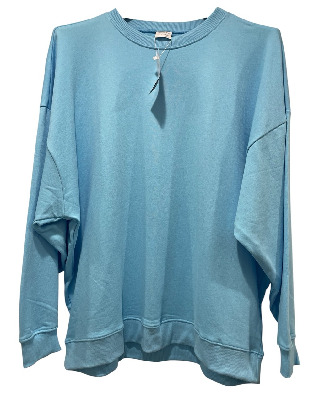 Year of Ours Crew Neck Sweatshirt XL 2XL Light Blue Pullover Cotton NWT NEW